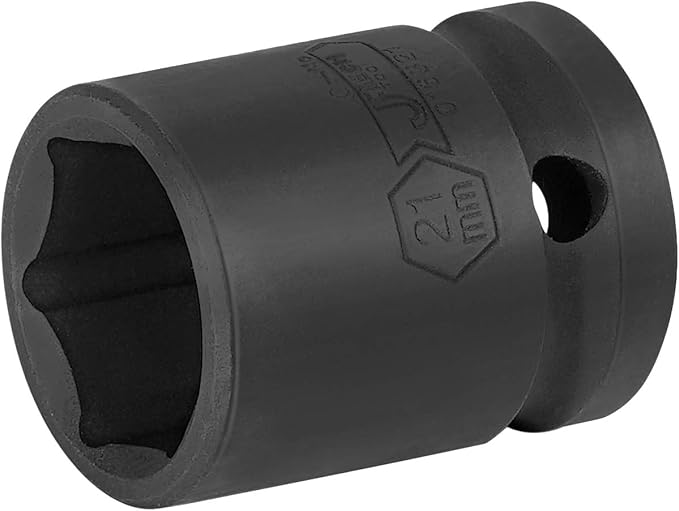 JETECH 1/2 Inch Drive 21mm Standard Impact Socket, Chrome Molybdenum Alloy Steel, 6-Point Design, Metric