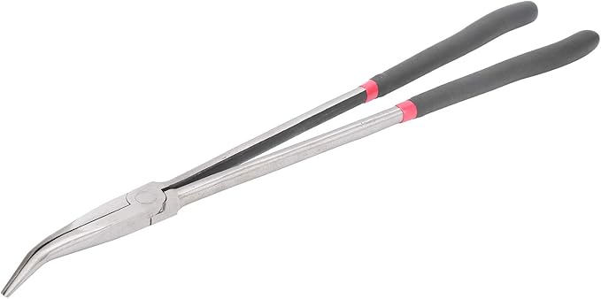 Professional 45 Degree Curved Nose Pliers Long Handle Steel Hand Tools for Electrical Work and DIY Projects Tool Steel Plastic 400mm 16in