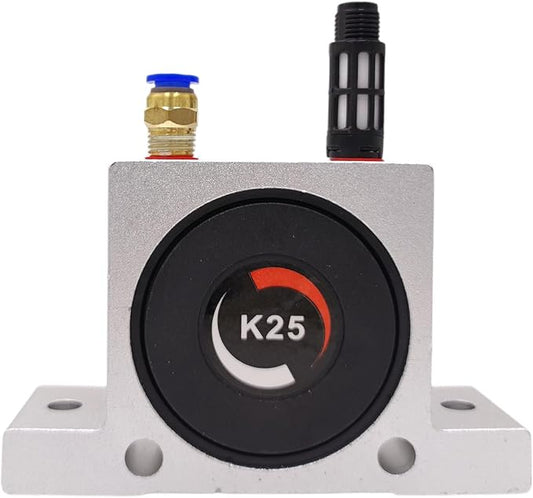 K 1/4'' K25 Thread Pneumatic Vibrator Power Concrete Vibrator Ball Type Aluminum Alloy Air Turbine Oscillator with Silencer