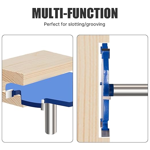 CNC Spoilboard Surfacing Router Bit, 1/2 Inch Shank Slab Flattening Router Bit, 6Wings Carbide Rabbet Slot Cutter for Woodworking, Wood Planing (4'' D, 5/16'' H)