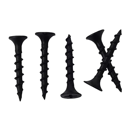 250pcs #6 횞 1 inch High Hardness Drywall Screws, Black, Coarse Thread, Phillips Drive, Bugle Head, Black Wood Screws, Wood and More (1 in, 250)