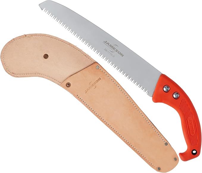 Jameson HS-11TE-SOL 11" Straight Blade Hand Saw With Ergonomic Handle & Leather Scabbard