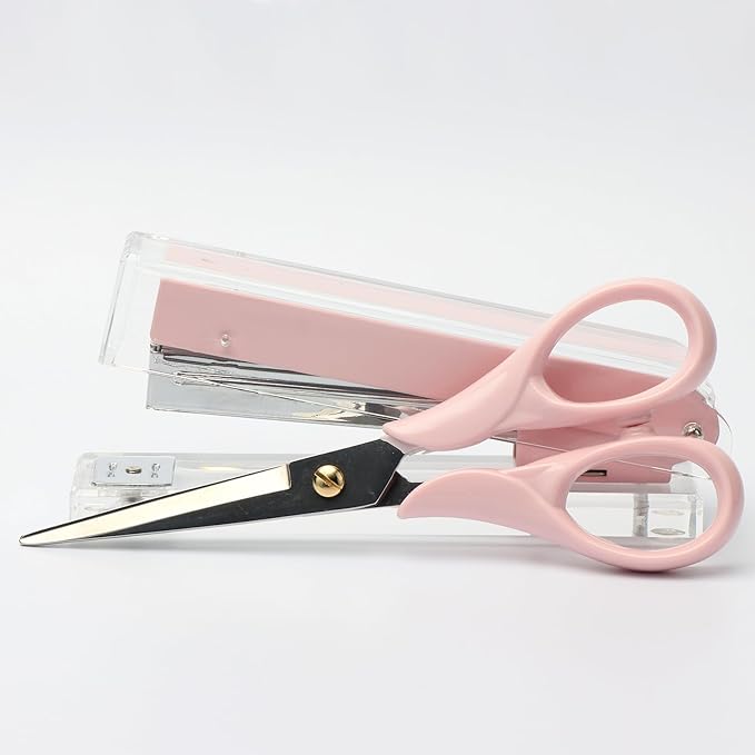 NatSumeBasics Pink Small Office Scissors 6.5" All Purpose Scissors Professional Tailor Dressmaker Fabric Shears for school Office home (Pink Scissors)