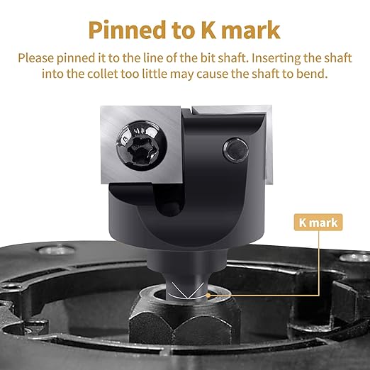 CNC Spoilboard Surfacing Router Bit, 1/4" Shank 1" Cutting Diameter, Carbide Insert Slab Flattening Router Bits Planing Bit Wood Planer Bit Woodworking Tools by BINSTAK