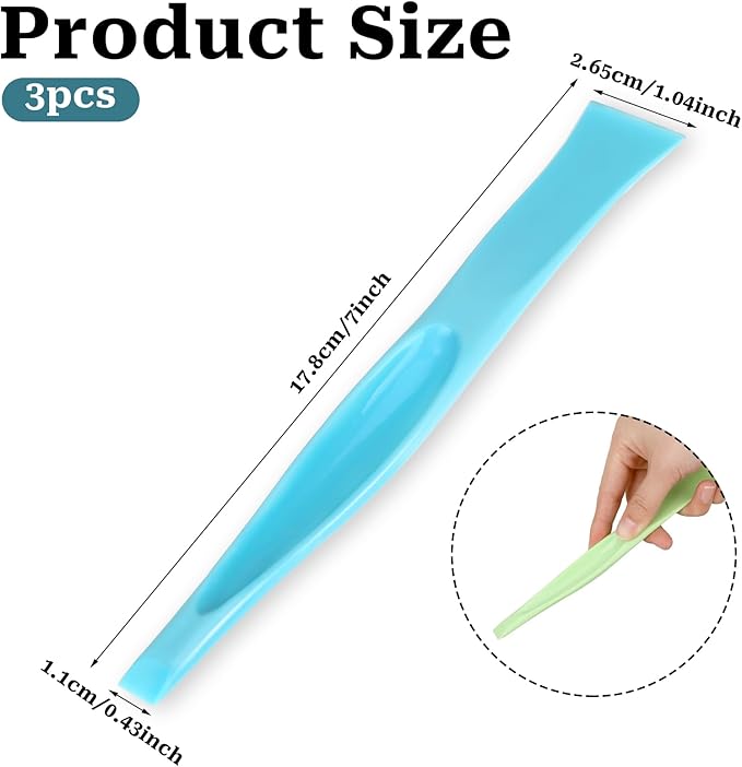 2 in 1 Plastic Scraper Tool,Multi-purpose No-Scratch Scraping Tool Small Scraper Cleaning Tool for Removing Oil Stains, Dirt, Paint, Sticker Remover Gum Scraper (3 Pack)