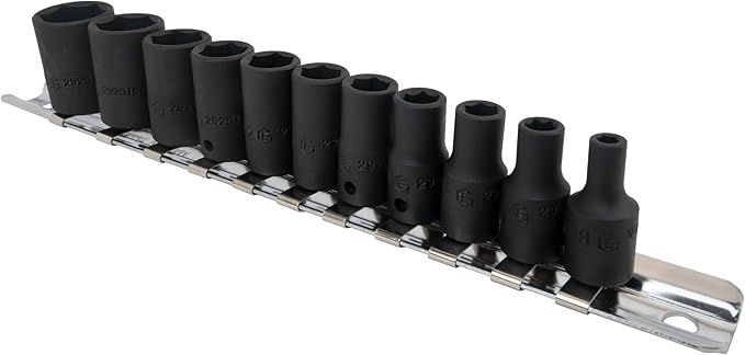 Genius Tools 11Piece 1/4" Dr. SAE Impact Socket Set TF-211S