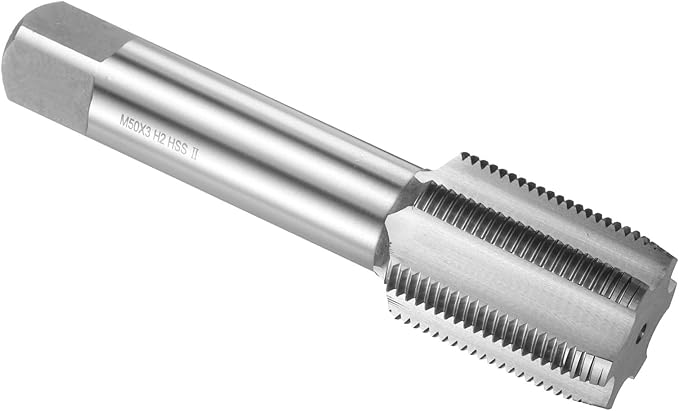 uxcell Hand Plug Tap M50 x 3 H2 Metric Thread Plug Style Taps Straight Flute Screw Tapping Threading Tool High Speed Steel HSS6542