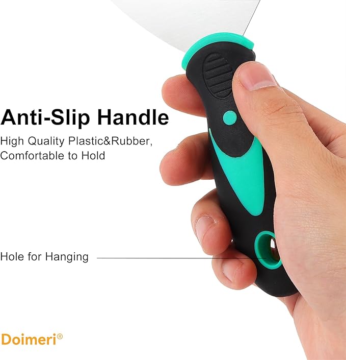 6 Pack Putty Knife, 1??1.5??2??3??4??5??Spackle Knives, Premium Stainless Steel Paint Scraper, Perfect Tools for Repairing Drywall, Removing Wallpaper, Applying Mud or Plaster