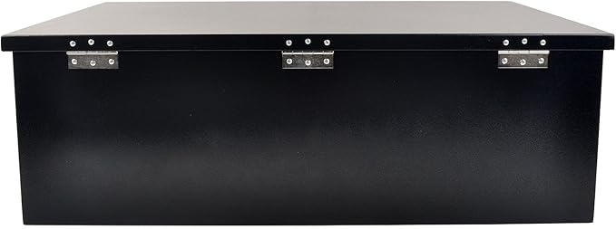 35 Inch Steel Tongue Tool Box with Lock and 2 Keys, Underbody Storage Truck Bed Organizer Toolbox for Trailer Pickup RV, Job Tool Chest, 35 X 12 X 11.8 Inch, Black