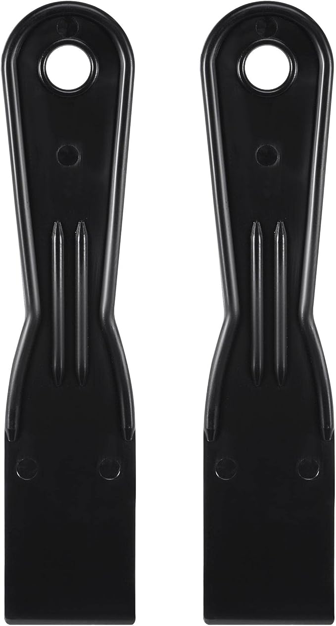 uxcell Putty Scraper 1.5" ABS Plastic Spatula Drywall Patch Repair Spreader Wall Covering Smoother Black 2Pcs