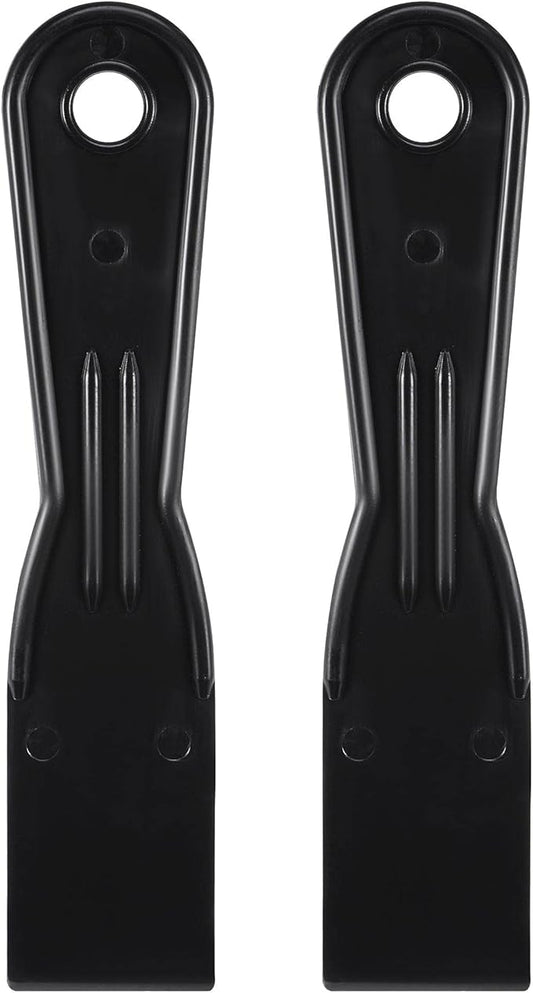 uxcell Putty Scraper 1.5" ABS Plastic Spatula Drywall Patch Repair Spreader Wall Covering Smoother Black 2Pcs