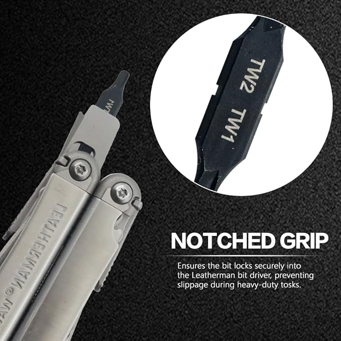 Security Bit Kit Set with Triwing Screwdrivers-TW1/TW2 Bit for Leatherman, Replacement Double-Ended Flat Screwdriver Bits for Leatherman Multi-Tool Accessories,S2 Steel (2Pack)