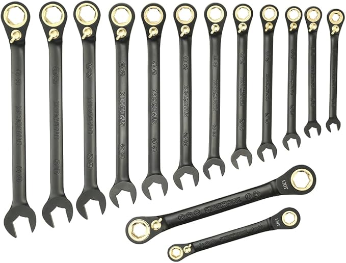 STARWORK TRUE MECHANIC??305-Piece Mechanics Tool Set, 120T SAE&Metric Reversible Ratcheting Wrench, Professional