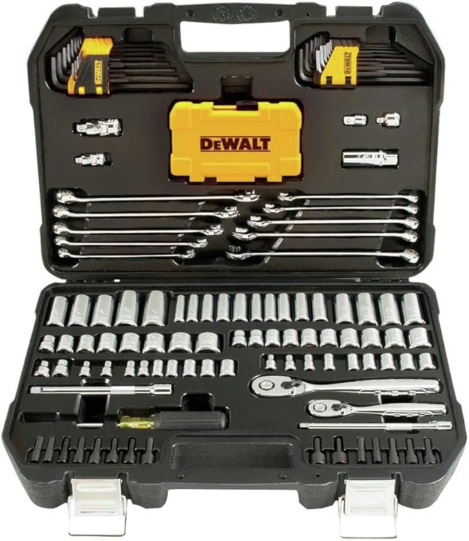 DEWALT Mechanics Tools Kit and Socket Set, 142-Piece, 1/4 & 3/8" Drive, MM/SAE (DWMT73802)