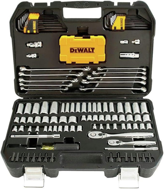 DEWALT Mechanics Tools Kit and Socket Set, 142-Piece, 1/4 & 3/8" Drive, MM/SAE (DWMT73802)