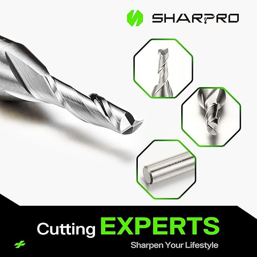 1/8 Router Bit 1/4 Shank, Upcut Spiral Router Bit 1/4 Inch Shank 1/8 Inch Cutting Dia. 1/4 Inch CNC Router Bits, Up Cut Router Bit Solid Carbide, Ideal for Wood Inlay, Plunge Plastic 3PCS