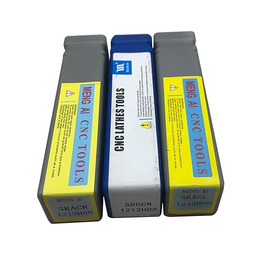 3/8??1/2" SRACR SRACL SRDCN1010/1212 H06 Lathe Turning Holders Lathe Turning & Profiling Tool Holder with RCMT0602 Round Carbide Milling Inserts (3pcs 1/2??Holders with Gray Inserts)