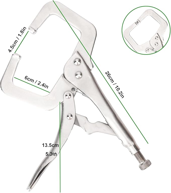 4 Pack 11 Inch Locking C Clamp, Heavy Duty 11 Inch C Clamp Locking Pliers for Home Improvement, Welding Tasks & Workshop