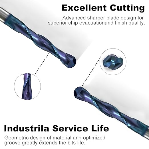 Up Cut Ball Nose Router Bit for CNC, 1/4 inch Cutting Diameter and 1-1/4 inch Cutting Length 1/4 inch Shank with nACo Coated Carbide End Mill for Wood Side Milling End Milling, Finish Machining