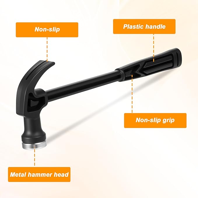 30 Pcs Mini Hammers Plastic Claw Hammer Set, 7.3 Inch Small Safety Hammer for DIY Woodworking Household Decoration, Lightweight Easy To Carry