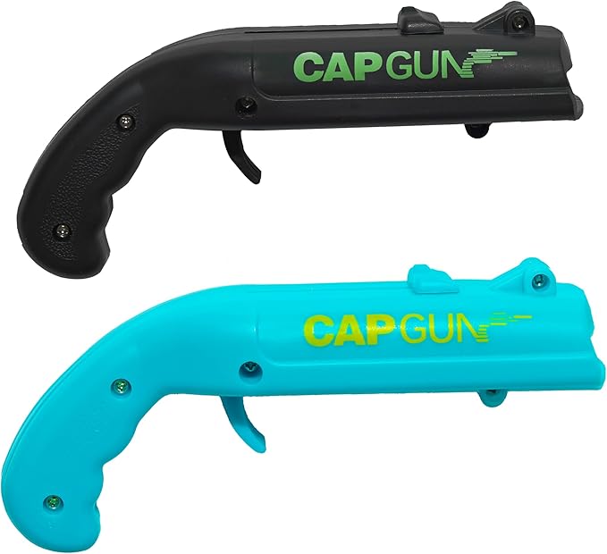 2PC Cap Gun Bottle Opener - Fun and Functional Novelty Beer Bottle Opener with Realistic Design, Gift for Beer Lovers, Parties, and Themed Events (black-blue)