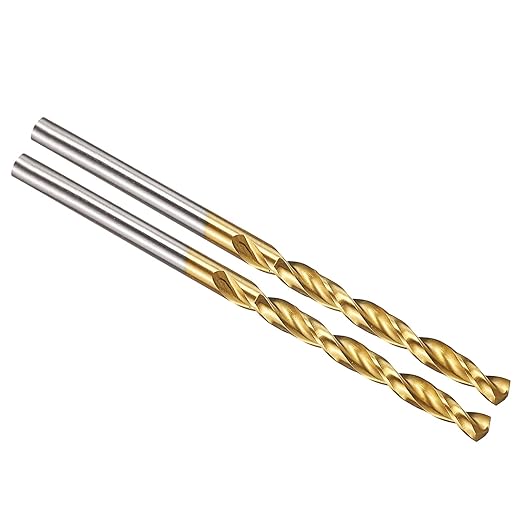 PATIKIL 3mm Drill Bit, M42 8% Cobalt High-Speed Steel Jobber Straight Shank 135° Titanium Nitride (TiN) Coated for Hard Metal Stainless Steel - 2 Pack