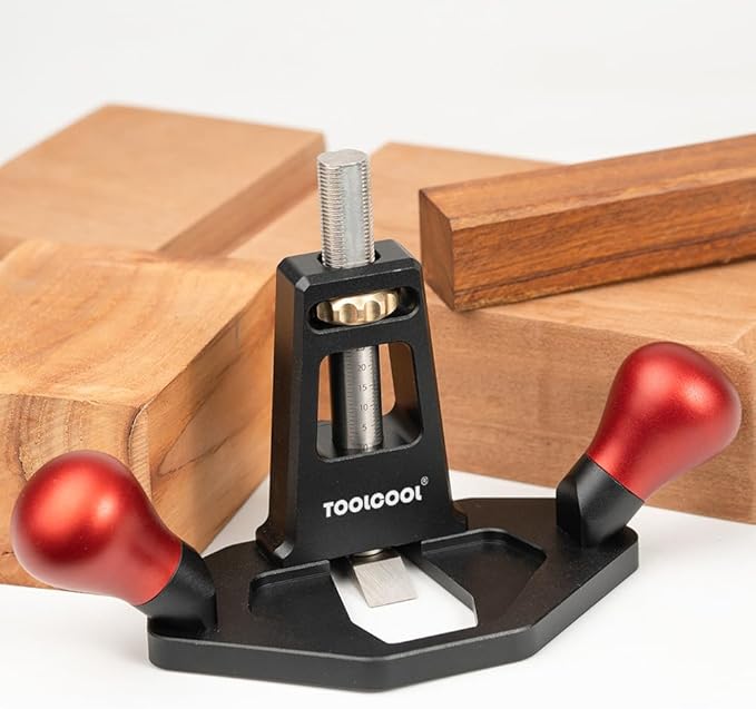 TOOLCOOL Router Plane Handheld Woodworking Tool Simple and Effective Plow Plane for Tuning Joinery Cutting Grooves Mortise (Aluminum alloy Grip)