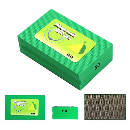 Diamond Hand Polishing Pads 60 Girt Sanding Bolcks Foam Back for Granite Marble Concrete Stone Tile Wet Dry Finishing