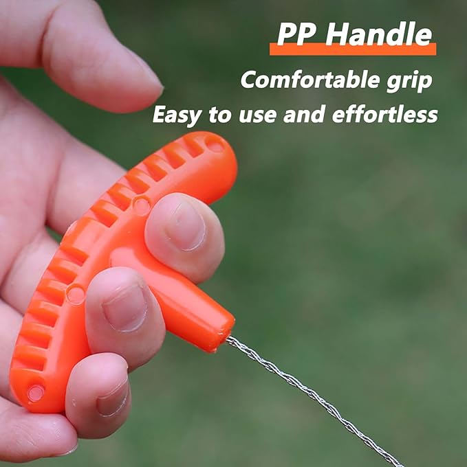 VPTMRP 3 Pcs Cable Saw Stainless Steel Wire Saw 24-Inch Pocket Hand Saw for PVC, PE, ABS Pipes Cutting, Camping Hiking Wood Cutting (Orange)