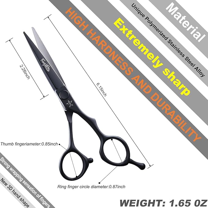 High-end Professional Extremely Very Sharp Barber Hair Cutting Scissors Hairdresser Shears For Hair 5.5 Inch Haircut Scissor Made Of Stainless Steel For Hairdressing Salon and Home Use