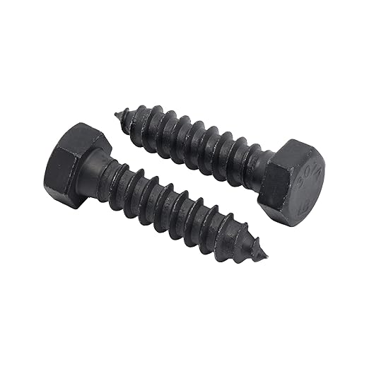 1/2" x 2?? 25-Piece Black Lag Bolts, Rustproof 4-Layer Ceramic BLAKOTE, 2X Protection of Galvanized Lag Screws, for Decks Pergolas by Makers Bolt