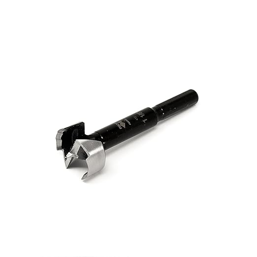 Fisch Black Shark Forged Steel Forstner Drill Bit for Woodworking, Precision Wave Design, Clean Cuts in Hardwoods, MDF, and Plywood, FSA-365808, Made in Austria (1-1/8 inches)