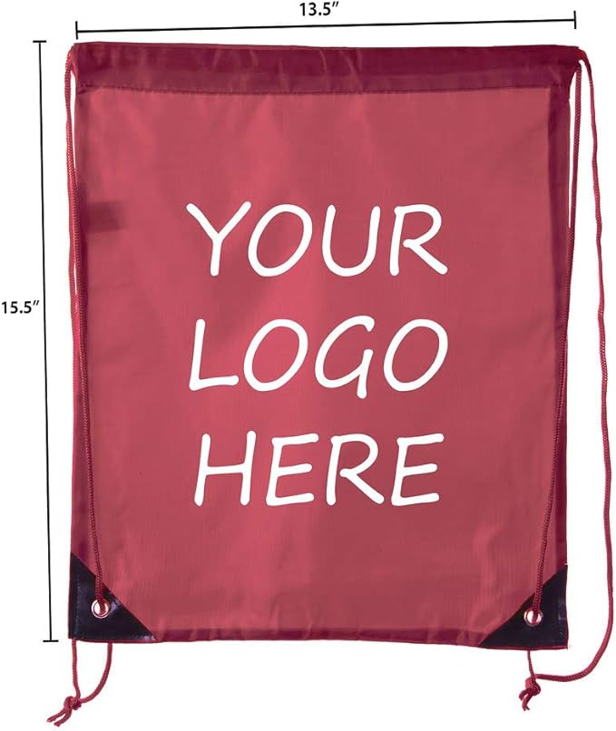Mato & Hash Custom Bags With Your Logo | 20PK Promotional Drawstring Backpack - 20PK Maroon CE2500