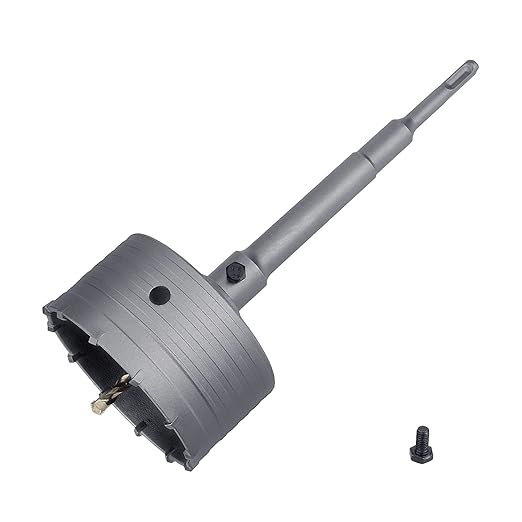 125mm / 4.9 inch Concrete Hole Saw with 220mm SDS Plus Shank Connecting Rod, Tungsten Carbide Teeth (7.7mm x 4mm) Cement Hole Saw for Concrete Cement Brick Wall Stone (125mm (4.9 inch))