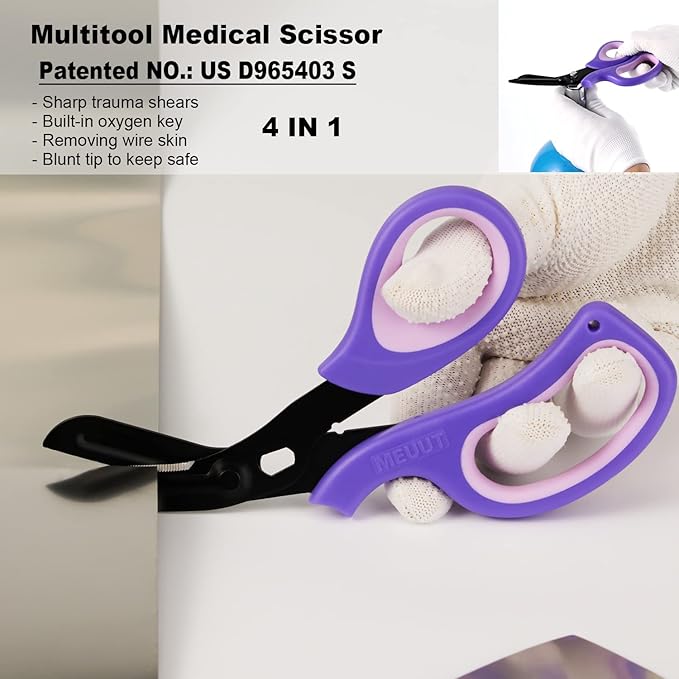 MEUUT 2 Pack Medical Scissors Trauma Shears -8 inch Patented Bandage Scissor Heavy Duty Surgical Grade EMT Scissors for EMT Workers Doctors Nurses