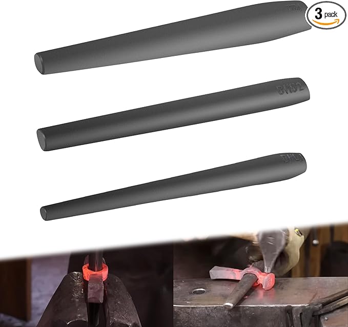 Blacksmith Drift Kit Bladesmith Hammer Eye Drift Tool Set For Forging Tongs, Tomahawk, Axe (3 Pack with Different Sizes)