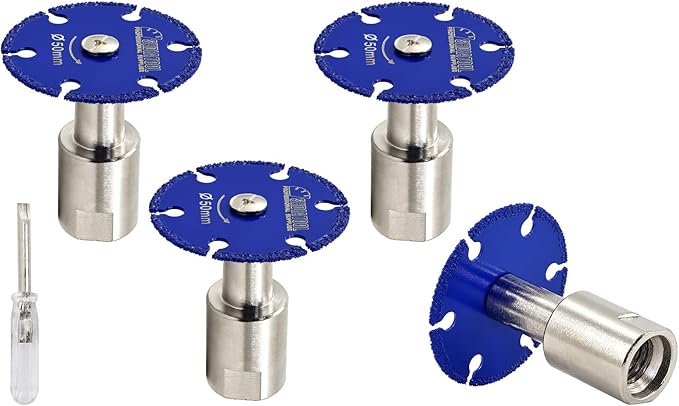 SHDIATOOL Diamond Metal Cutting Saw Blade, 2-Inch/50mm Mini Circular Saw Disc,Cut-off Wheel for Steel Tube Iron Rebar with 5/8" Flange(4 of Pack)