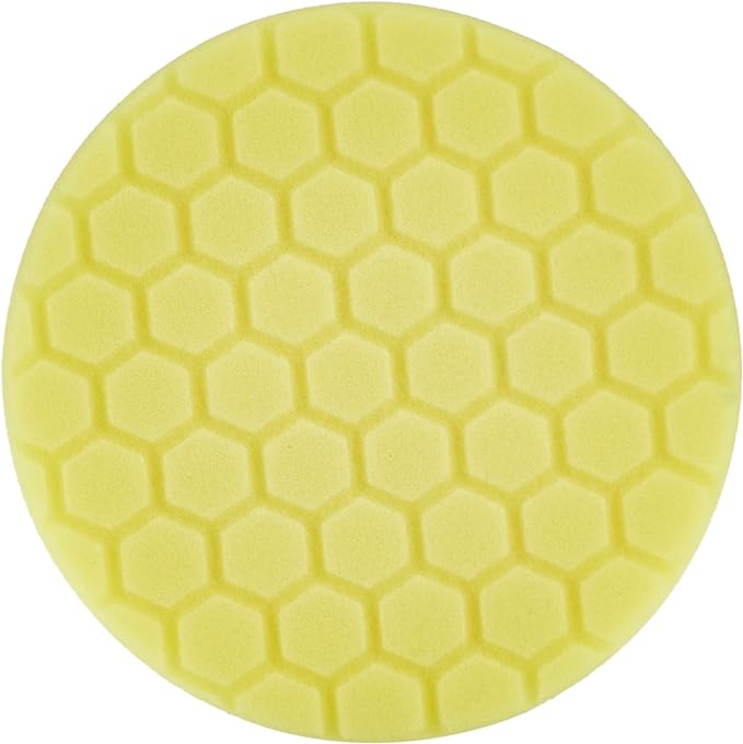 Chemical Guys BUFX_101HEX6 BUFX_101_HEX6 Hex-Logic Heavy Cutting Pad, Yellow (6.5 Inch Pad Made for 6 Inch Backing Plates), 1 Pad Included