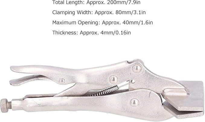 Flat Locking Pliers Heavy Duty Adjustable Steel Tool (8 inch)