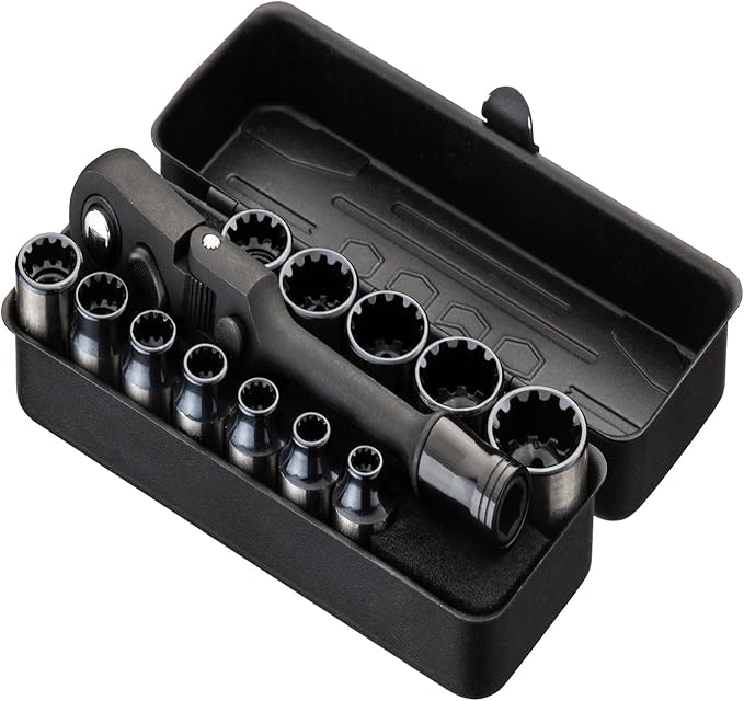 KESI Tool 77-Piece Torx bit Set Fully Armed Set with Waterproof Camera Hard Protective Case with 29-Piece 1/4" Multi Function Bits Set & 13-Piece 1/4" Spline Set & 35-Piece Precision Bits Set (Black)