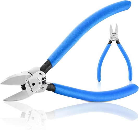 Wire Cutters Flush Cutters for Jewelry Making, Ultra-Sharp Side Cutters, CR-V Diagonal Cutters for Crafting, Flush Cut Pliers for Soft Copper Wire, Floral, Circuit Board (6" 2Pack)