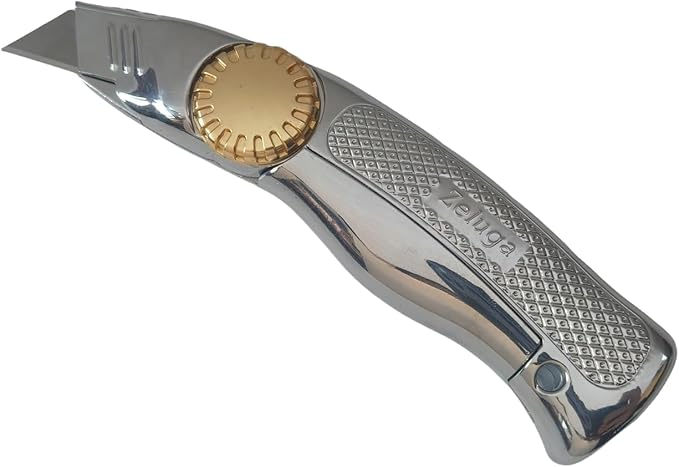 19-524 Fixed Blade Utility Knife with Die Cast Aluminium Housing, Quick Blade Change, 10 Blades Included