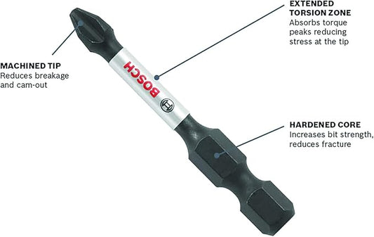 BOSCH ITPH135B 10-Pack 3-1/2 In. Phillips #1 Impact Tough Screwdriving Power Bits