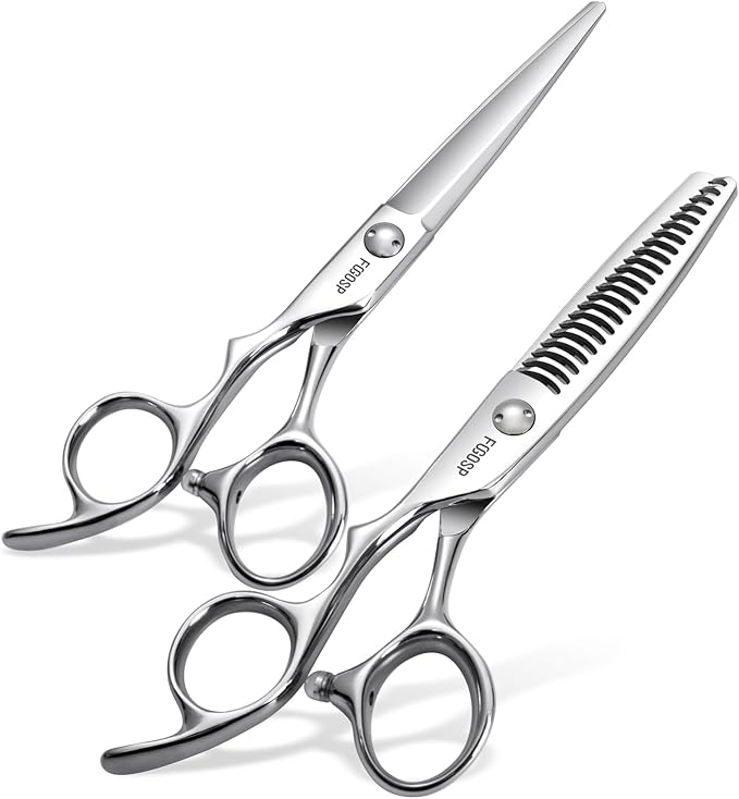 Left Hand 6" Professional Hair Shears Set VG10 Japanese Stainless Steel Sharp Ergonomic Lightweight Regular Straight and Thinning Scissors for Barbers and Salon Professionals