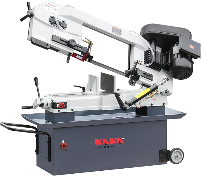 KAKA INDUSTRIAL Metal Band Saw,9-Inch(229mm) Metal Horizontal Band Saw,4-Step Blade Speed, Dual Voltage Hydraulic Feed & Coolant System, for Steel, Aluminum, Pipe Cutting in Workshops & Fabrication