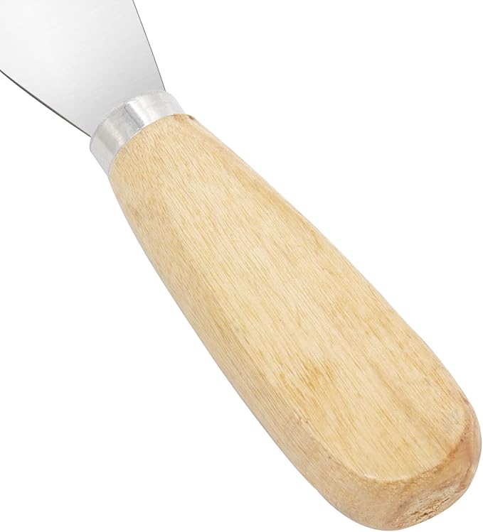 Putty Knife, 2 PCS 2 Inch Metal Scraper, wooden Handle Spackle Knives for Drywall, Decals, Wall paper, Patching, Painting, Taping, Scraping Coating