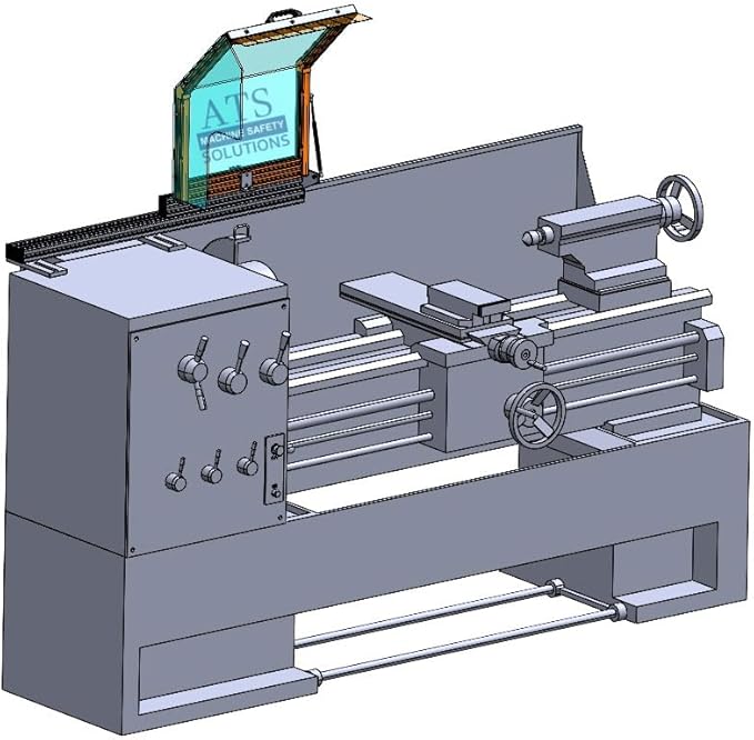 Lathe Guard. 18" Wide, Hinged. Fits machines with up to 12" Chuck Diameters. Standard Model, Part # LG-TR3-18 by ATS Machine Safety Solutions