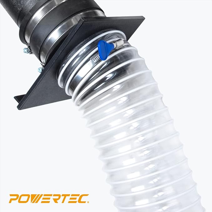 POWERTEC 4" x 10' Dust Collection Hose, 4 Inch Flexible PVC Dust Collector Hose for Table Saw, Band Saw, Planer, Jointer, Woodworking and Garage, WoodShop Dust Collection System (70111)