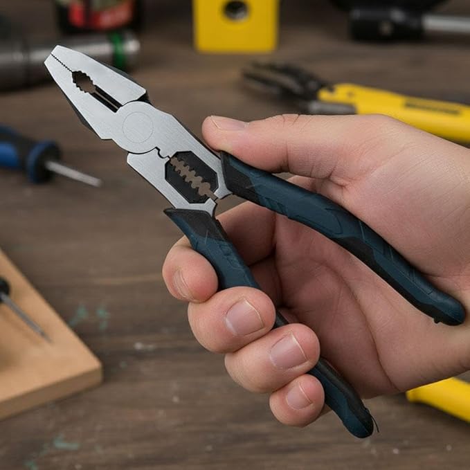Industrial-Grade Multi-Function Cutting Pliers, 9-in-1 Multi-Functional Pliers Nail Puller/Wire Cutter/Stripper/Crimper?봀ompound Action Leverage Design,Professional Cutting Tool for Home Repair