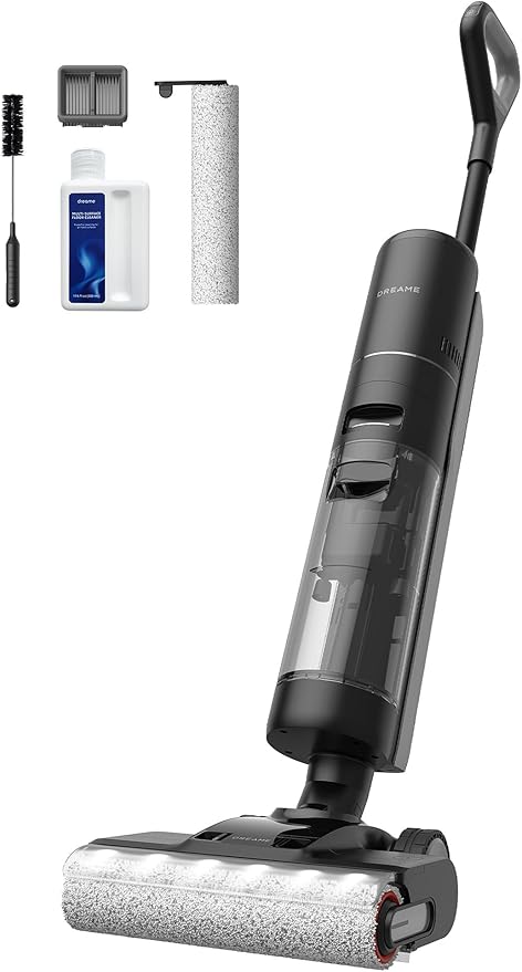 DREAME H13 Pro Wet Dry Vacuum Cleaner, Smart Floor Cleaner Vacuum Mop for Hard Floors, 140째F Brush Wash, Hot Air & Dual Rotation Self-Cleaning, GlideWheel Power System, Great for Sticky Messes